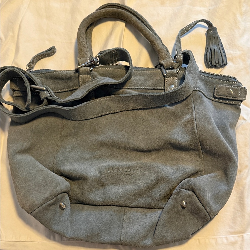 Liebeskind Charcoal Suede Shoulder Bag